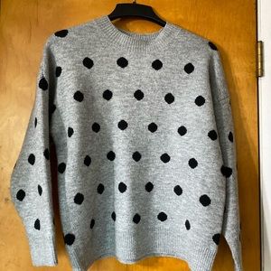 NWOT polka dot crew neck sweater